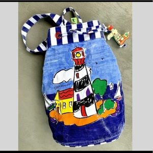 SALLY HUSS  Lighthouse Canvas Barrel Bag/Backpack